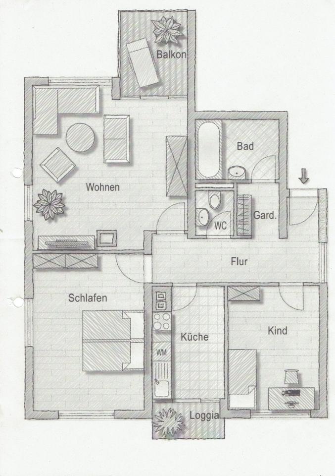 Thumbnail-Helle 3-Zimmer Wohnung in Stuttgart Birkach