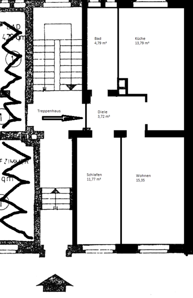 Thumbnail-Whg. 2 Zi Wohn-Kü Di Bad Keller Nähe UNI-Hannover ab.1.4.