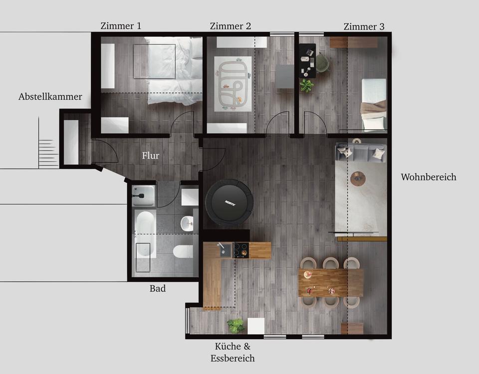 Thumbnail-Moderne 4,5-Zimmer-Dachgeschosswohnung mit offenem Wohnbereich