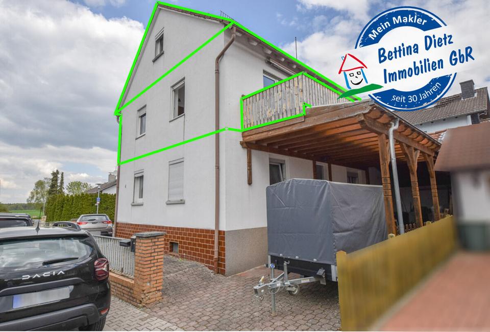 Thumbnail-DIETZ: Gepflegte 3-Zimmerwohnung im 1.OG mit Balkon in Langstadt, Babenhausen nahe des Feldes!