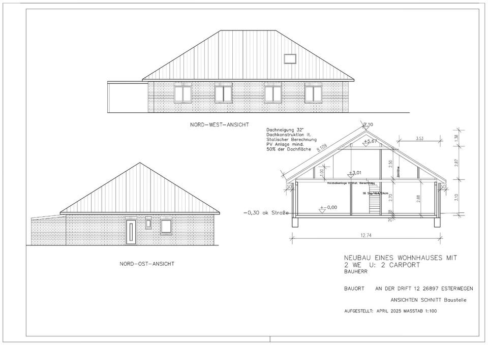 Thumbnail-Neubau Bungalow - Haushälfte Zentral von Esterwegen