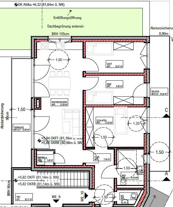Thumbnail-Erstbezug KfW40 Penthouse Neubau + Balkone + 2 Stellpl. + Garten