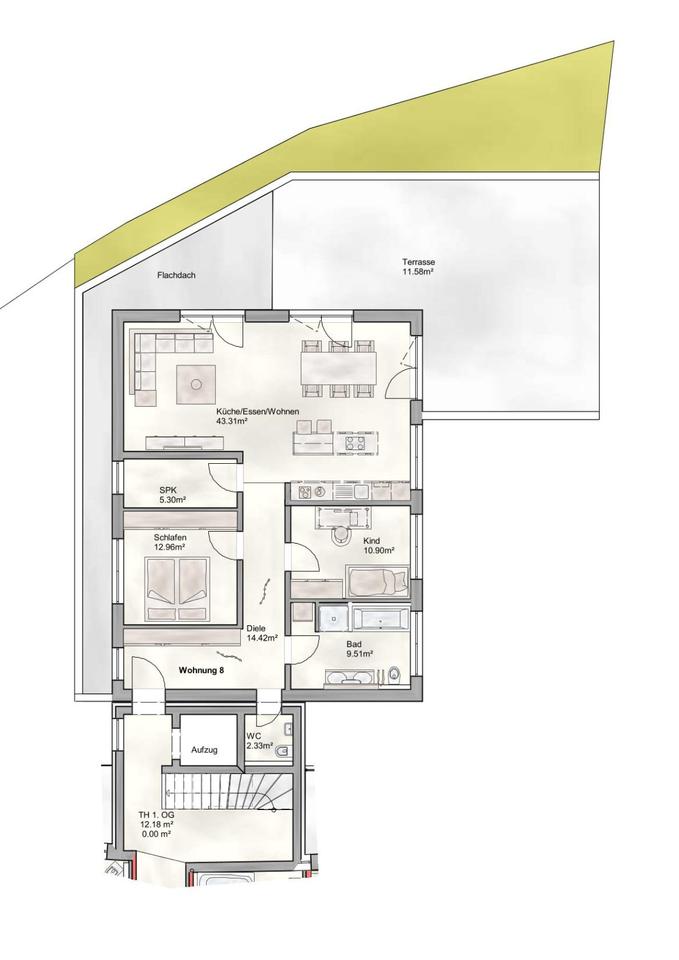Thumbnail-3-Zimmer-Wohnung mit Terrasse in Amberg zu vermieten - Erstbezug