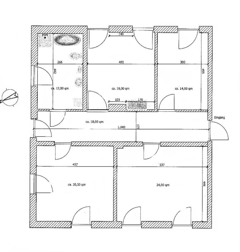 Thumbnail-renovierte 3-Zimmer Wohnung mit Gartenanteil in 5 Parteien Haus