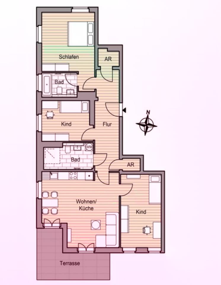 Thumbnail-Moderne 4-Zimmer Neubauwohnung (108m²) mit Terrasse
