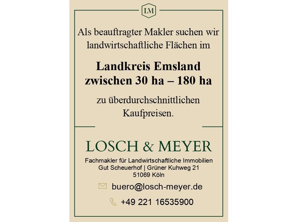 Thumbnail-Kaufgesuch; Landwirtschaftliche Flächen zwischen 30 ha - 180 ha im Landkreis Emsland
