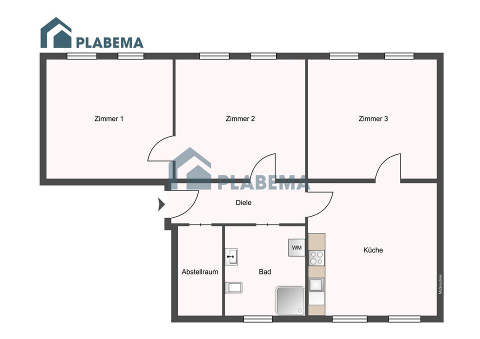 Thumbnail-Erstbezug nach Komplettrenovierung- 3 Zimmer- Wohnung mit großer Wohnküche