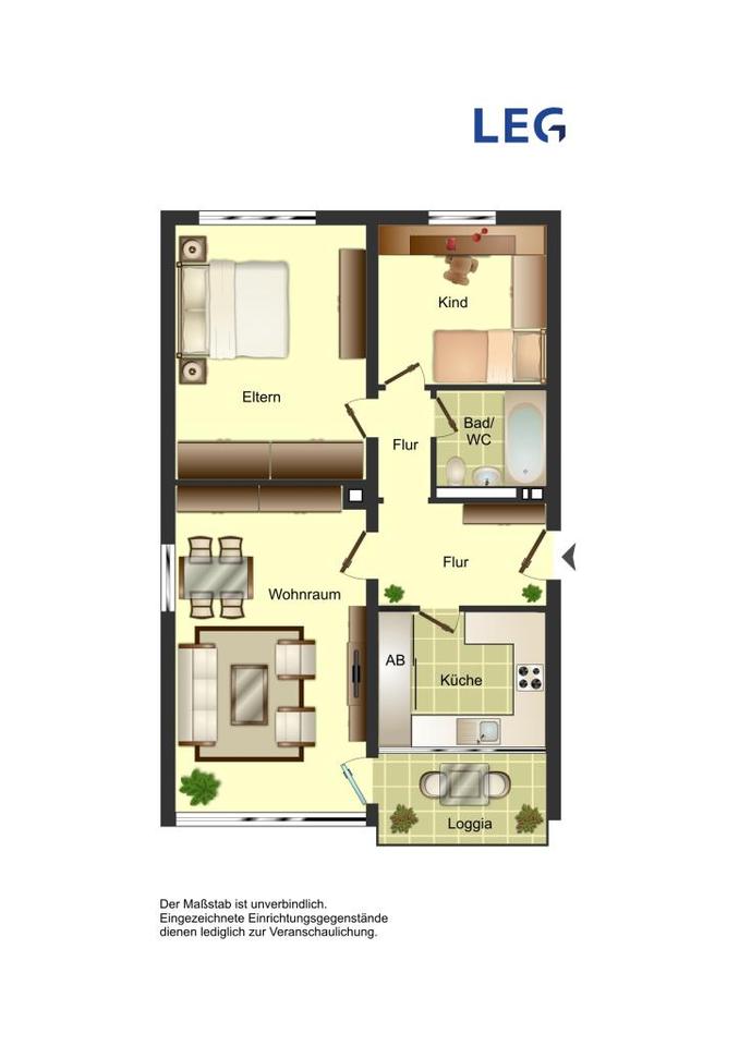 Thumbnail-Erdgeschosswohnung mit 3 Zimmern und guten Parkmöglichkeiten