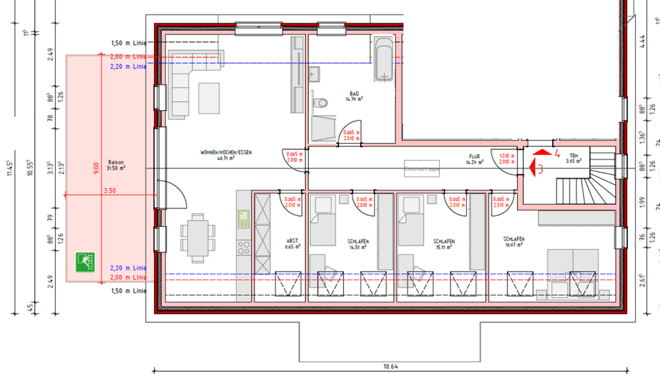 Thumbnail-4,5 Zimmer Wohnung mit Balkon in Havekost