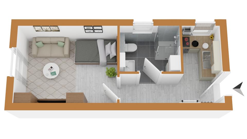 Thumbnail-Modernisiertes 1-Zimmer-Apartment mit Stellplatz in ruhiger Lage