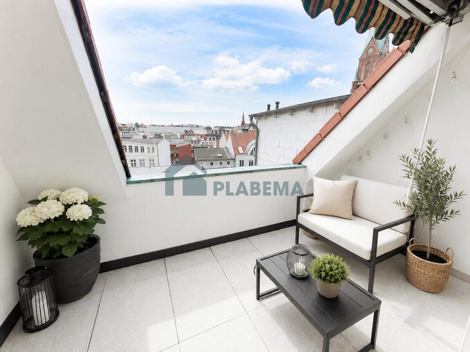 Thumbnail-3,5-Zimmer-Maisonettewohnung mit moderner Einbauküche und Balkon in Innenstadtlage