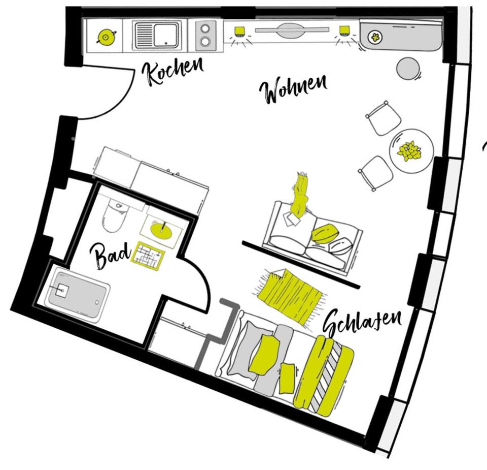 Thumbnail-Möblierte Wohnung - Typ: Penthouse mit Balkon