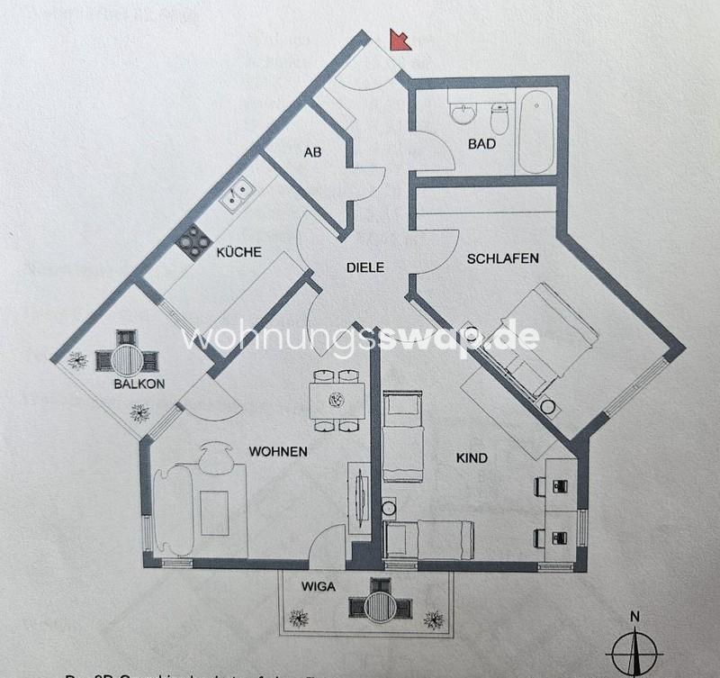 Thumbnail-Wohnungsswap - 3 Zimmer, 83 m² - Carl-Orff-Bogen, Schwabing-Freimann, München