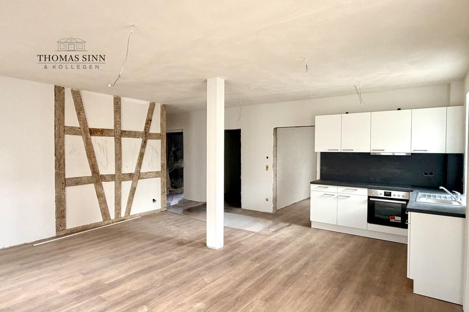 Thumbnail-Charmante 3,5-Zimmer Hochparterre-Wohnung mit Terrasse & Fachwerkflair im kernsanierten Denkmal