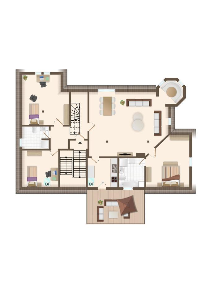 Thumbnail-Stilvolle 5-Zimmer-DG-Maisonette in zentraler Lage mit Erker, Balkon und zwei Bädern