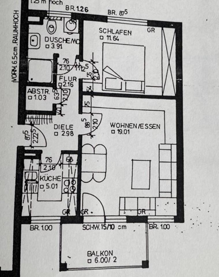 Thumbnail-2 Zimmer Wohnung mit Balkon und TG-Stellplatz
