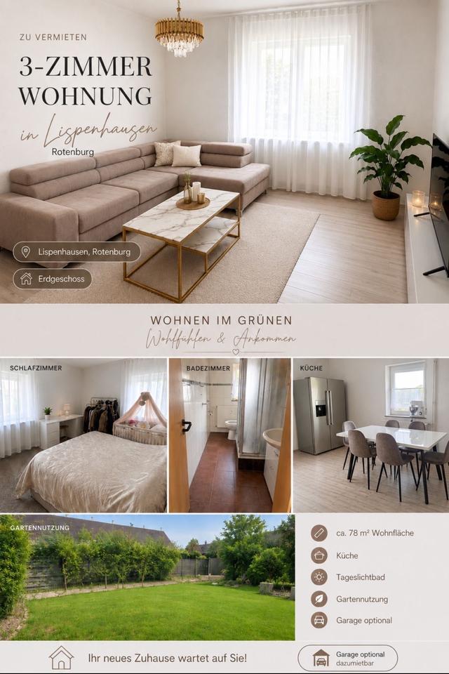 Thumbnail-Stilvolle 3 - Zimmer - Wohnung mit Gartennutzung und Garage in Lispenhausen