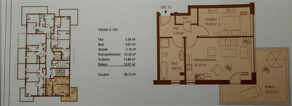 Thumbnail-Attraktive 2-Zimmer-Wohnung mit großem Balkon, EBK und Elbblick