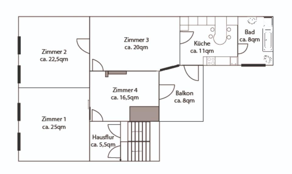 Thumbnail-Helle 3,5-Raum Wohnungmit Balkon im Zentrum von Aken