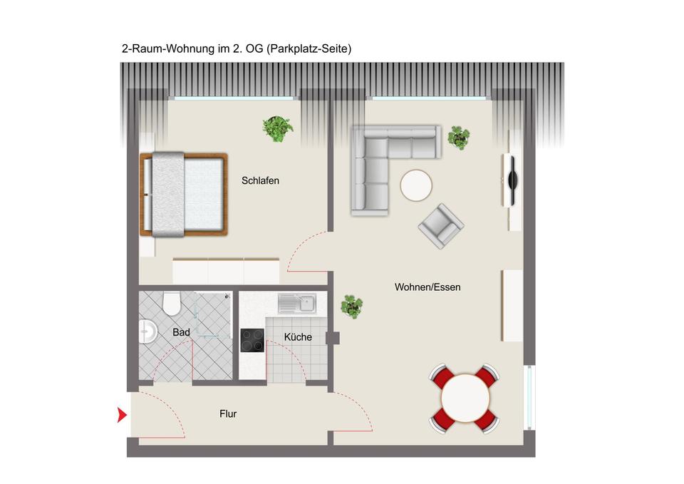 Thumbnail-Moderne 2-Raum-Wohnung