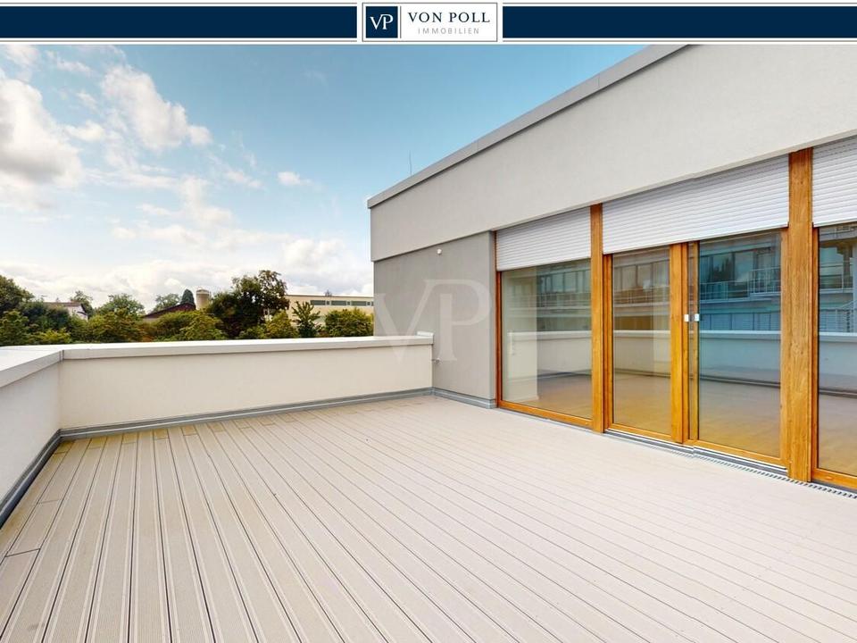 Thumbnail-Erstbezug - moderne barrierefreie 3-Zimmer-Penthouse-Wohnung mit großer SüdOst Dachterrasse