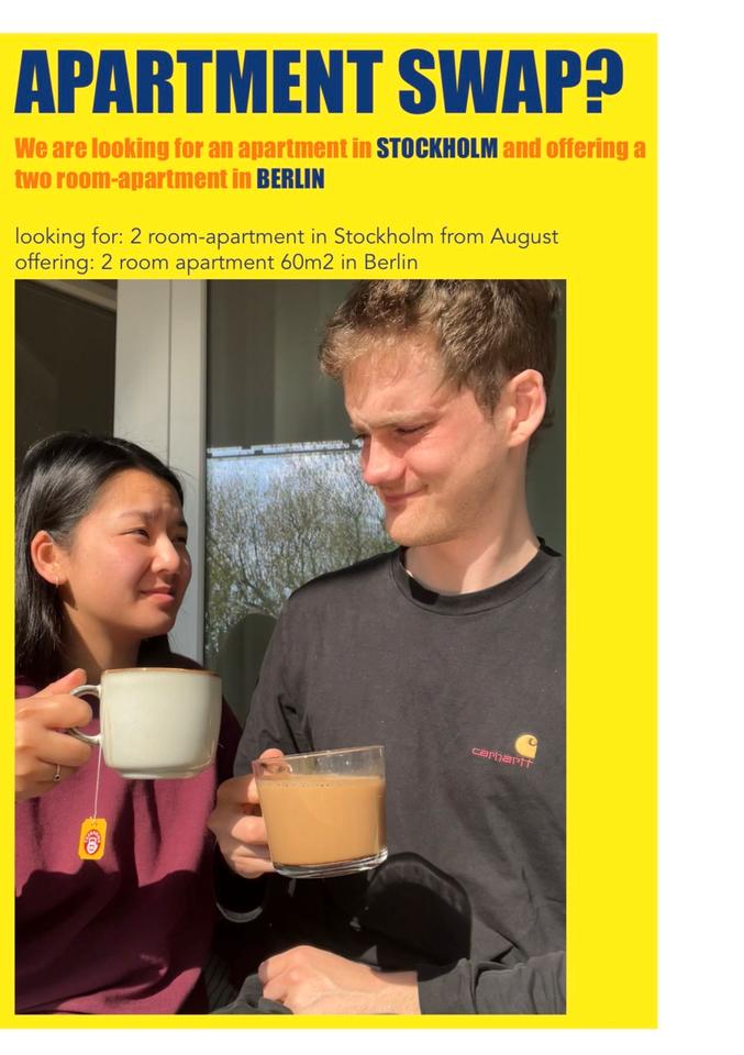 Thumbnail-Offering 2 rooms Berlin, looking for 1-2 rooms Stockholm