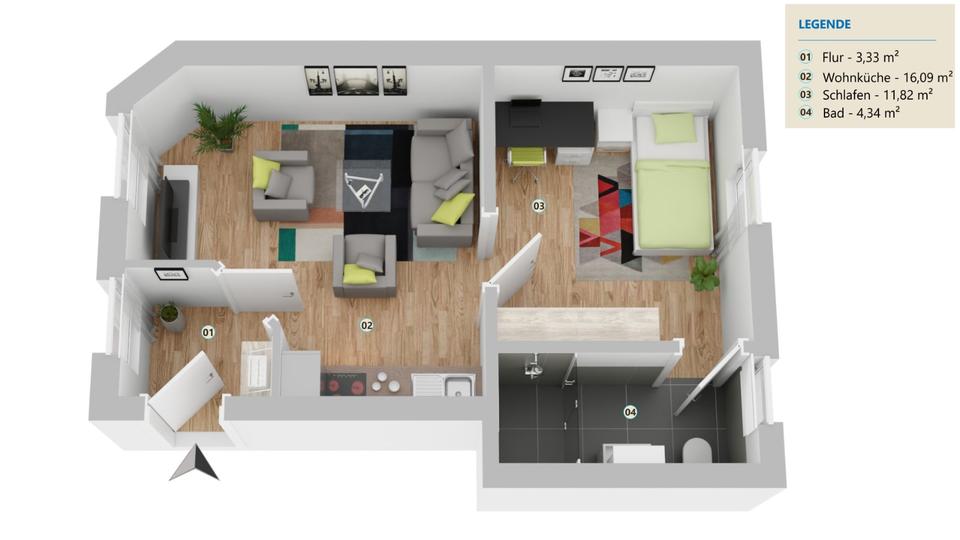 Thumbnail-2 Raum Erdgeschosswohnung