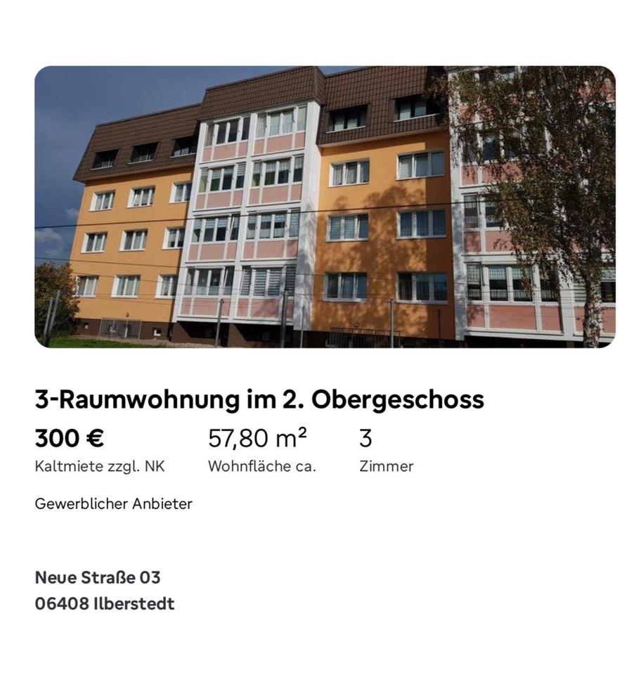 Thumbnail-Mietwohnung in Ilberstedt Neue Straße 3 2. OG rechts