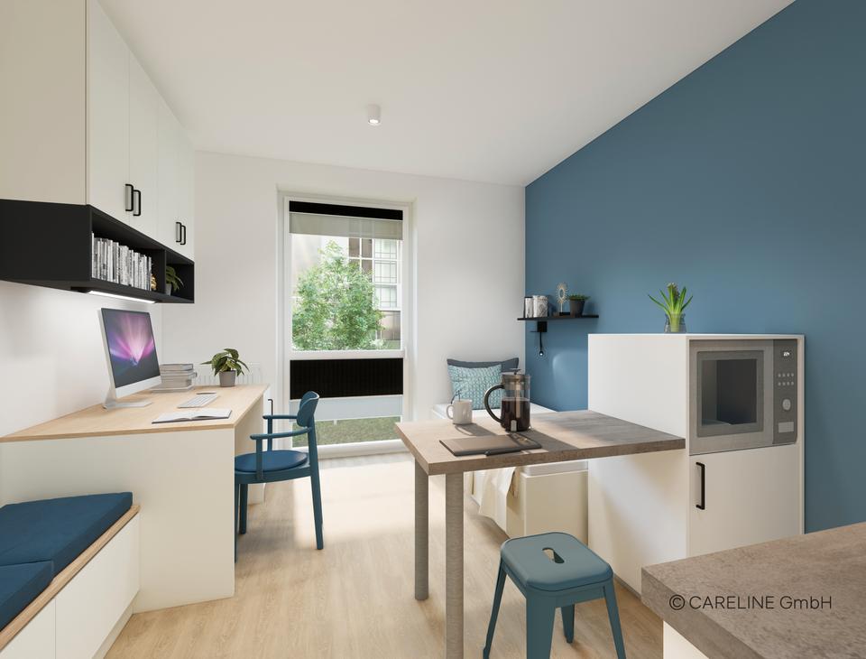 Thumbnail-Smartes 1-Zimmer-Apartment für Studierende im Quartillion Wiesbaden