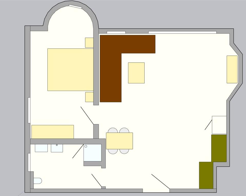 Thumbnail-Helle, neu renovierte 2-Zimmer-Wohnung (48 m²) – voll möbliert –
