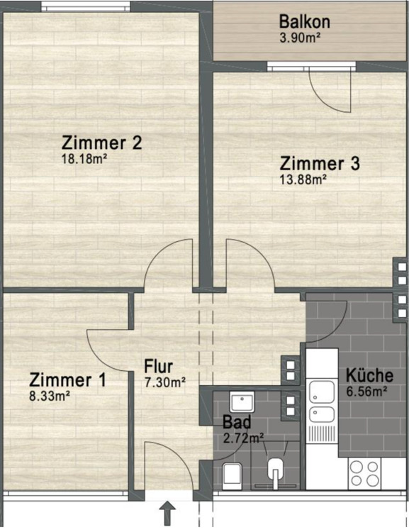 Thumbnail-Top Lage in Ruhrort: Gemütliche 3-Zimmer-Wohnung am Rhein