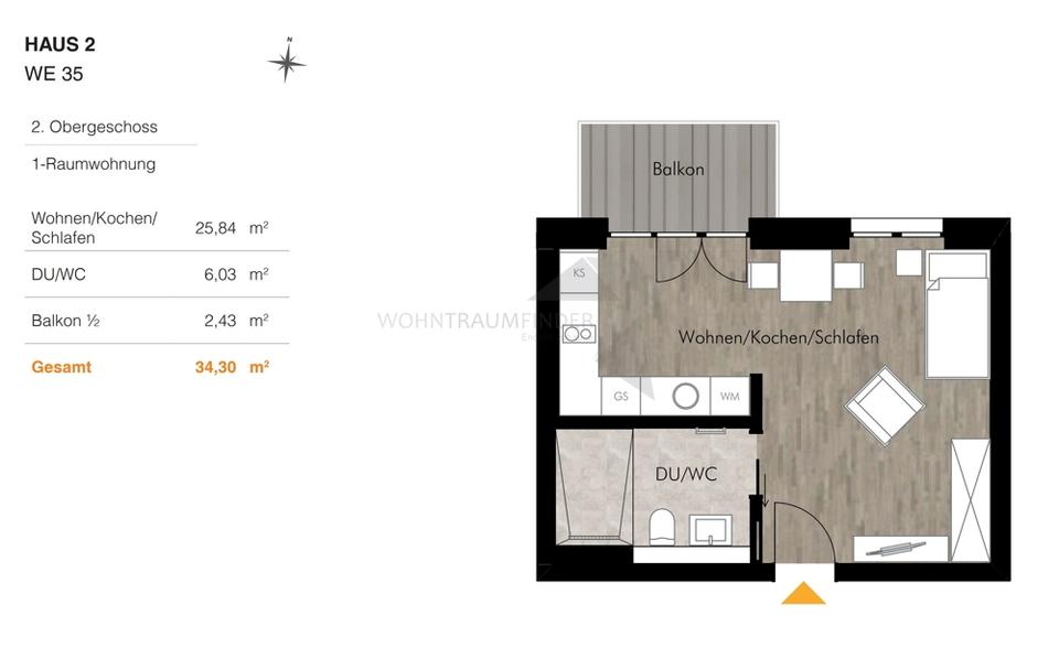 Thumbnail-+ Osterangebot + Perfekt für Singles! Moderne 1-Raum-Whg. mit Einbauküche & Balkon am Kulturpalast