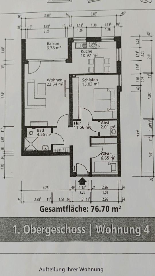Thumbnail-Mietwohnung 76 qm,3Zimmer
