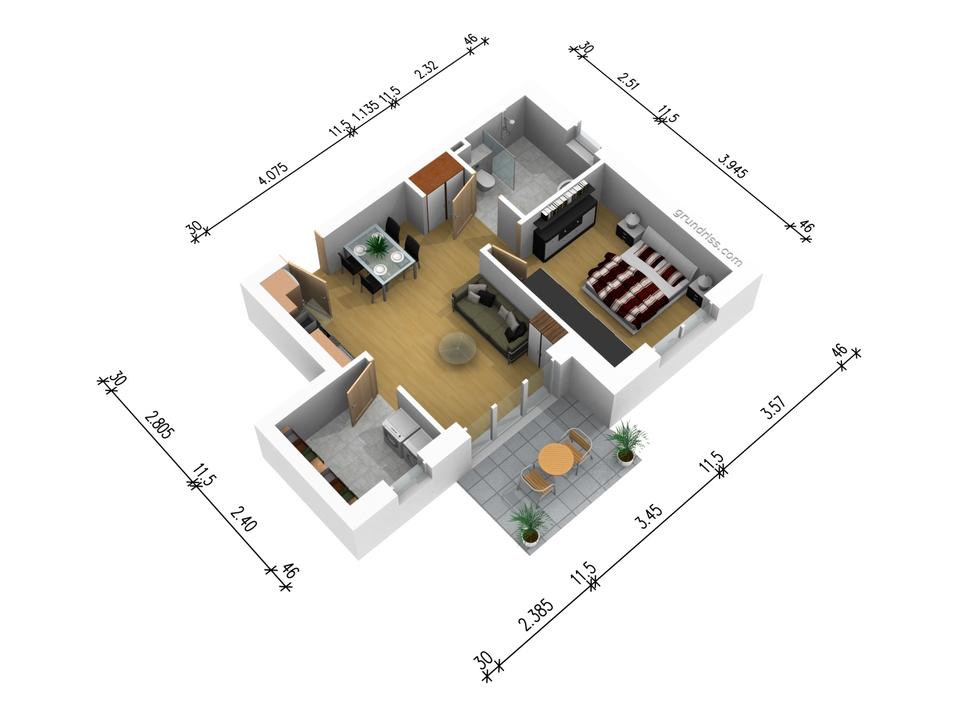 Thumbnail-Schöne 2-ZKB Erdgeschosswohnung mit Terrasse Küche und Stellplatz