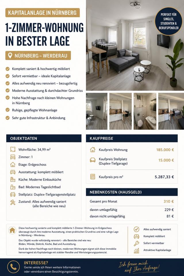Thumbnail-Wohnung Kapitalanlage mit Potenzial in Nürnberg – Werderau