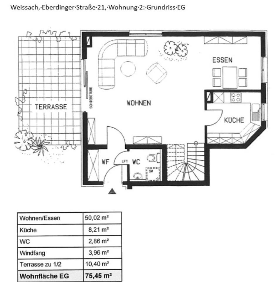 Thumbnail-4,5-Zimmer Maisonette-Wohnung mit GartenTiefgarage in Weissach