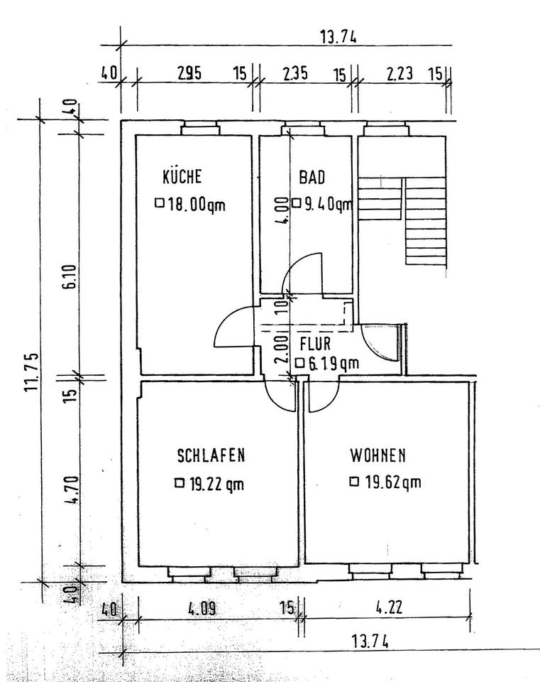 Thumbnail-2-Zimmer-Wohnung mit großer Küche, Bad m. Wanne + Du.