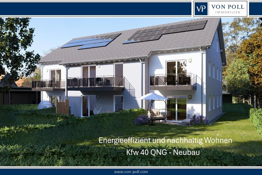 Thumbnail-Nachhaltige und energieeffiziente 2-Zimmer Neubauwohnung mit gehobener Ausstattung, Balkon und 2 Carportstellplätzen