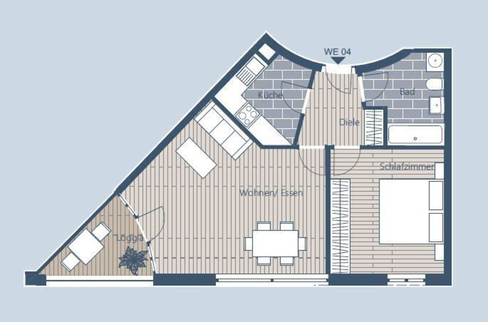 Thumbnail-Vermietete 2-Raum-ETW mit Loggia in Lindenau