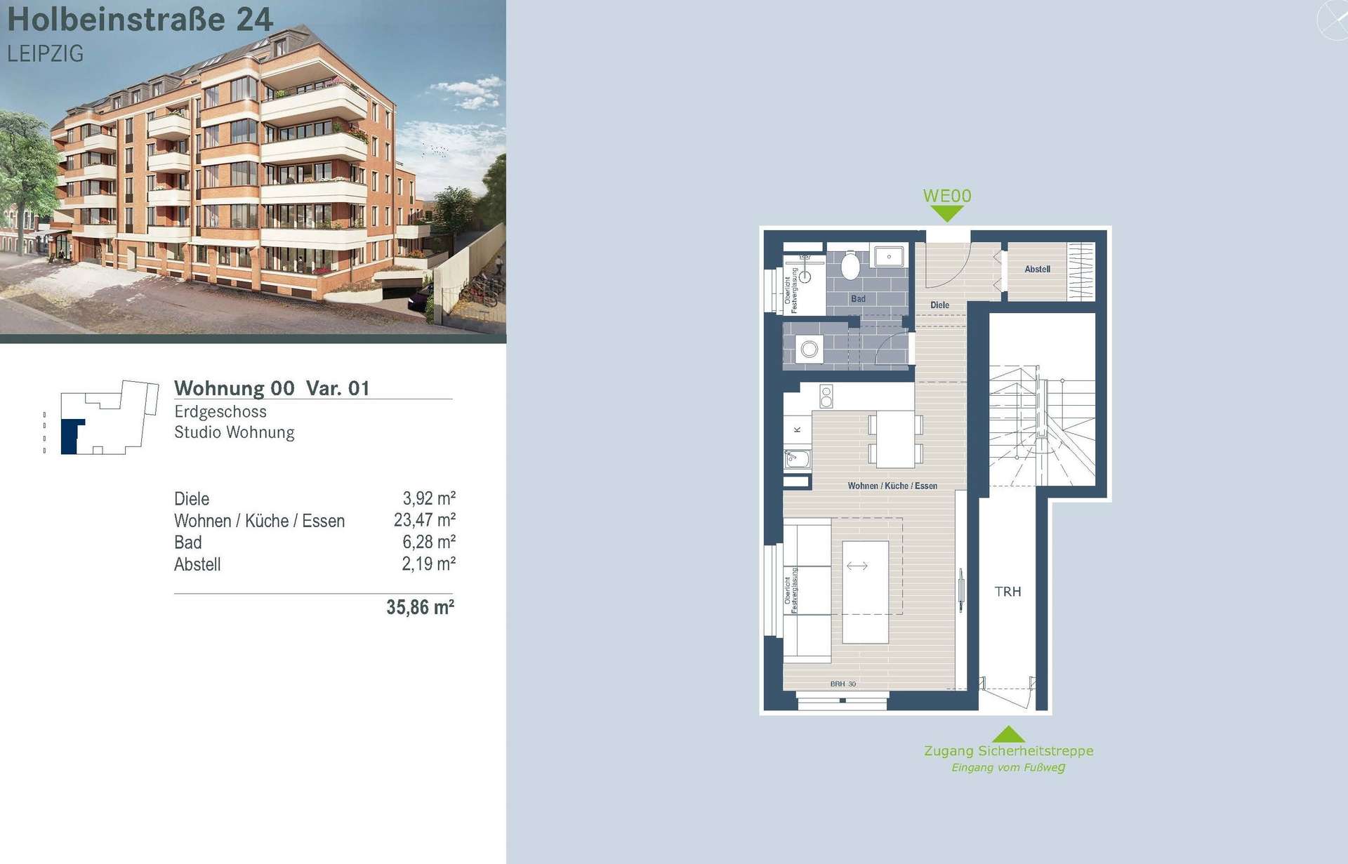 Thumbnail-Exklusiver Neubau in Schleußig: modernes Studio1-Raum-Wohnung mit HWR und Abstellraum