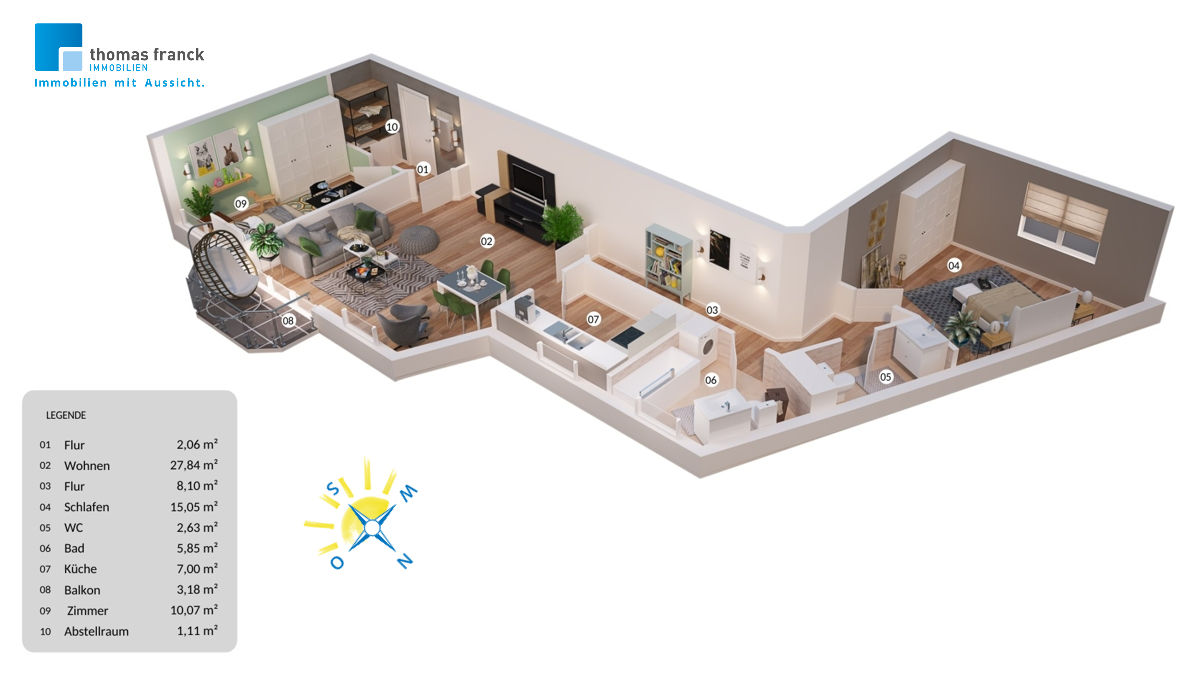 Thumbnail-Schelfstadt am Pfaffenteich: 3-Zimmer-Wohnung mit Balkon, Fahrstuhl und Tiefgaragenstellplatz