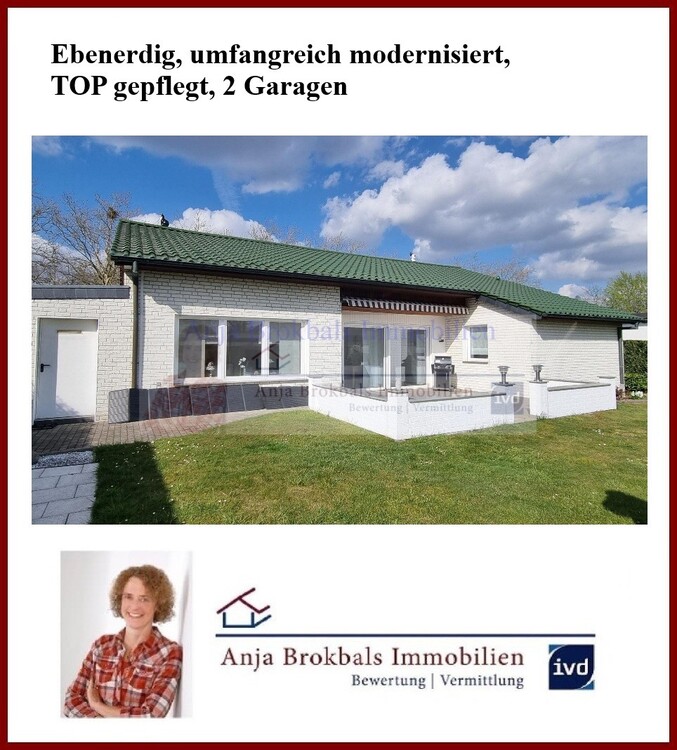Thumbnail-Ebenerdig, umfangreich modernisiert, TOP gepflegt, 2 Garagen - provisionsfrei für Käufer