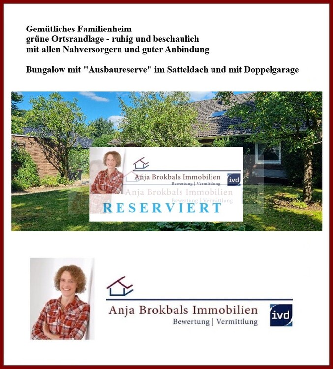 Thumbnail-Idyllisch wohnen - grüne Oase zum Wachküssen - Bungalow mit Satteldach und Doppelgarage - provisionsfrei für Käufer