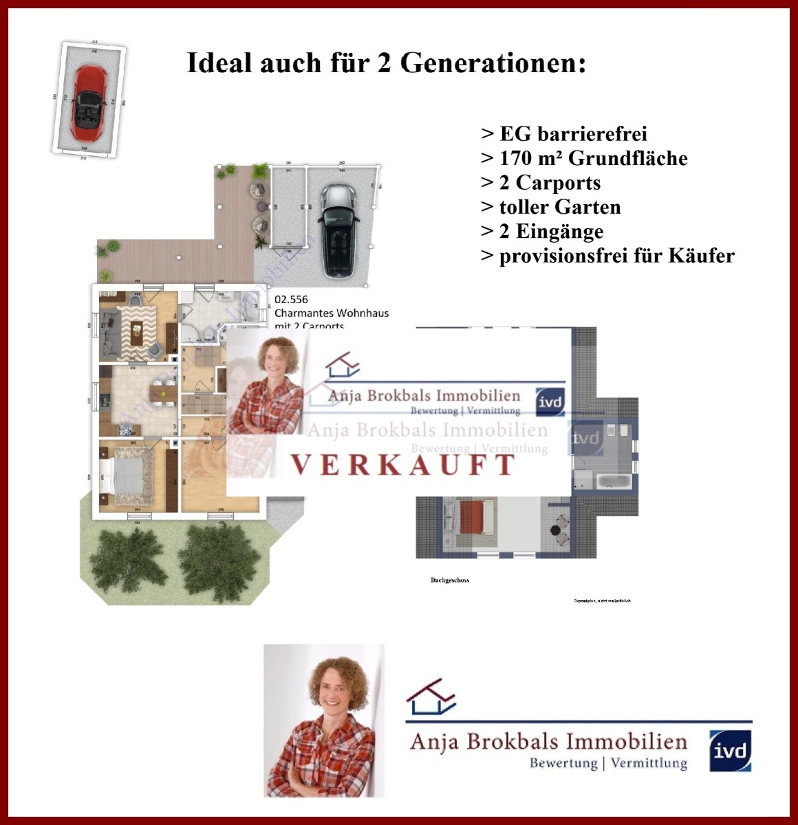 Thumbnail-2-Familienhaus in Isselhorst: EG barrierefrei, 170 m², 2 Carports, toller Garten, 2 Eingänge - provisionsfrei für Käufer