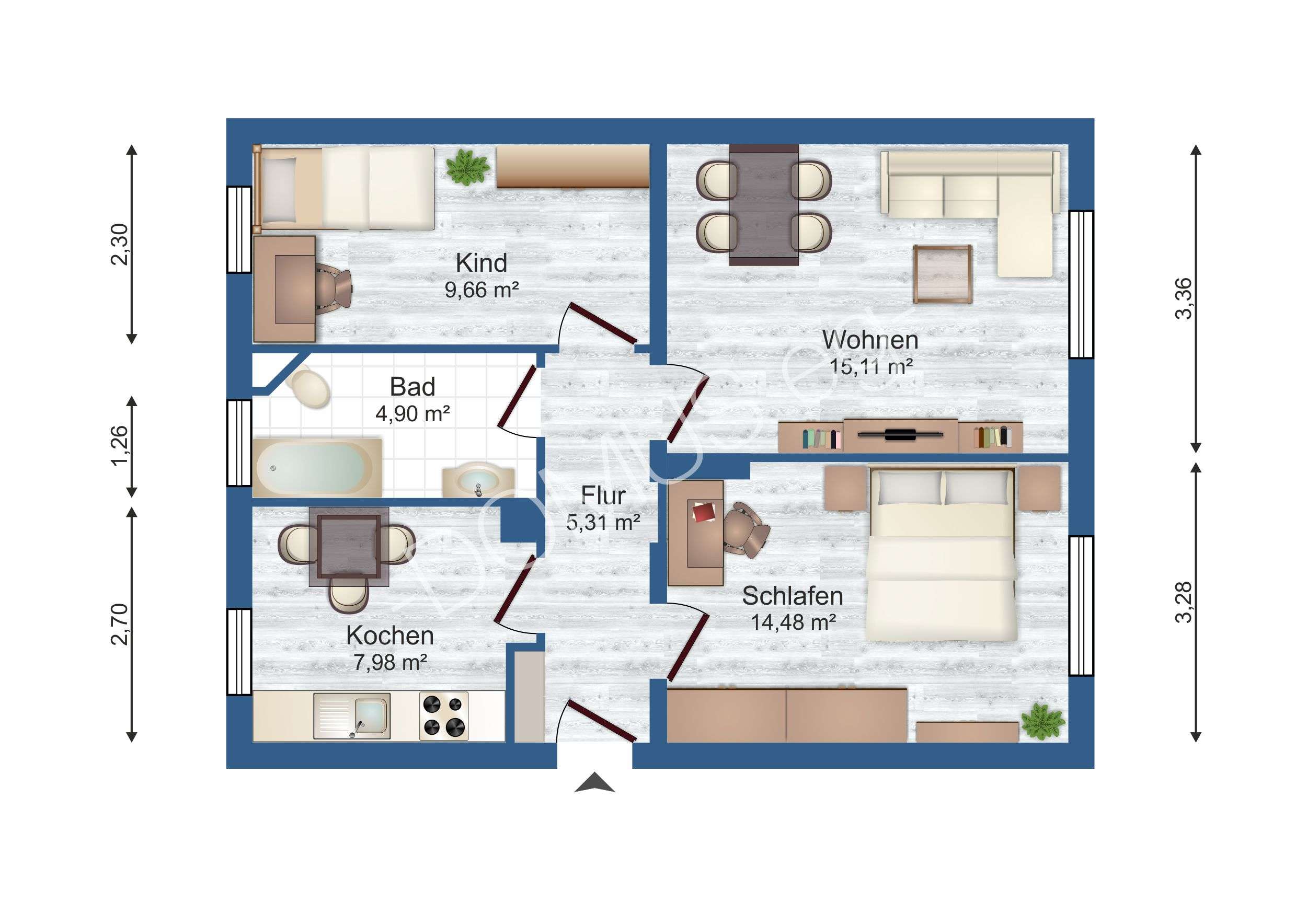 Thumbnail-2026 im neuen Zuhause! 3 Zimmer, Garage möglich!