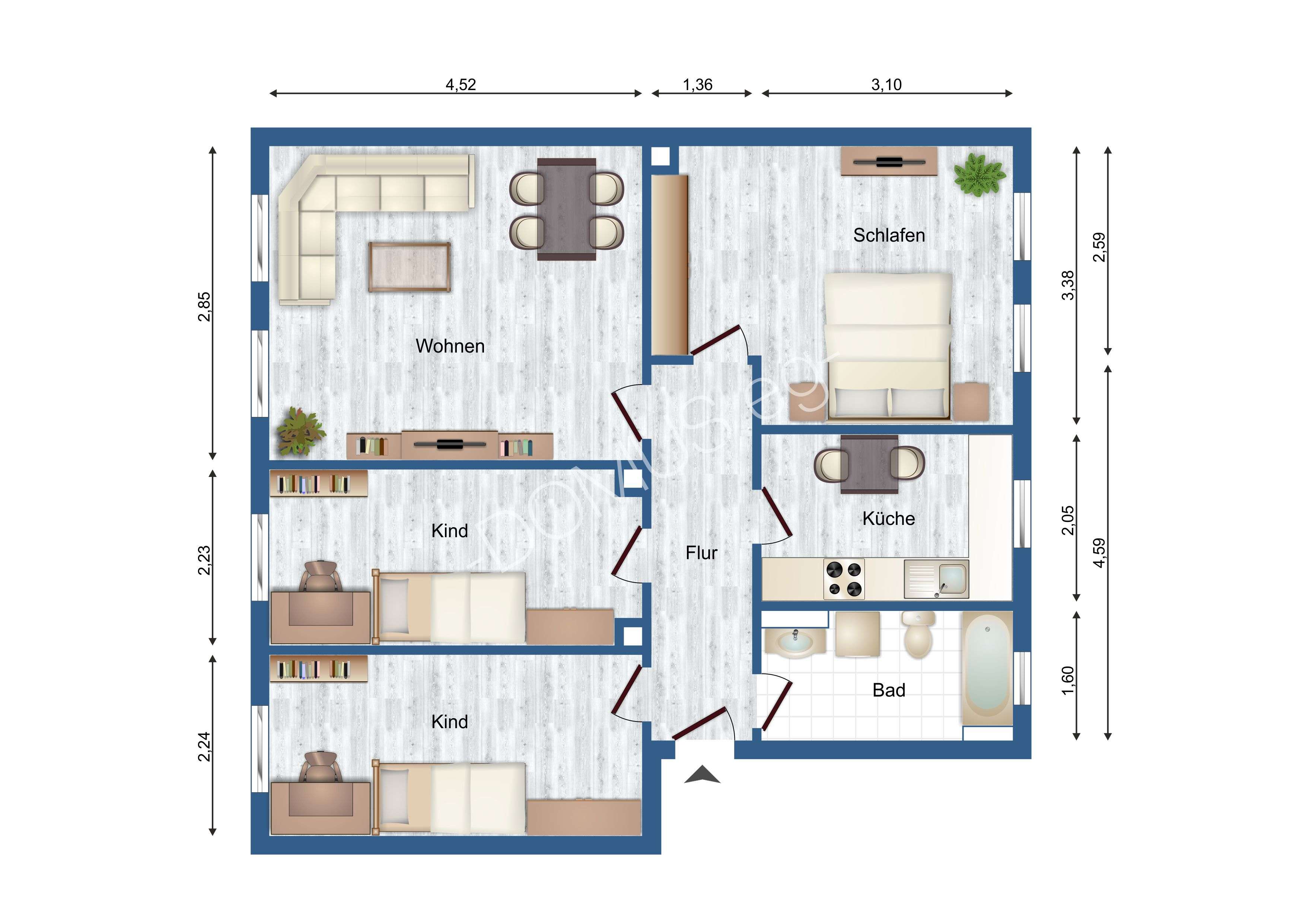 Thumbnail-Renovierte 4 Zimmer Wohnung mit EBK in der Waldsiedlung