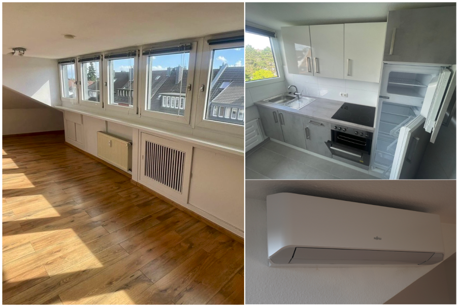 Thumbnail-Provisionsfrei* SOFORT FREI! Rhein-nah - 2-Zm Penthouse Oberkassel - renoviert, Klimaanlage Einbauküche 55m²