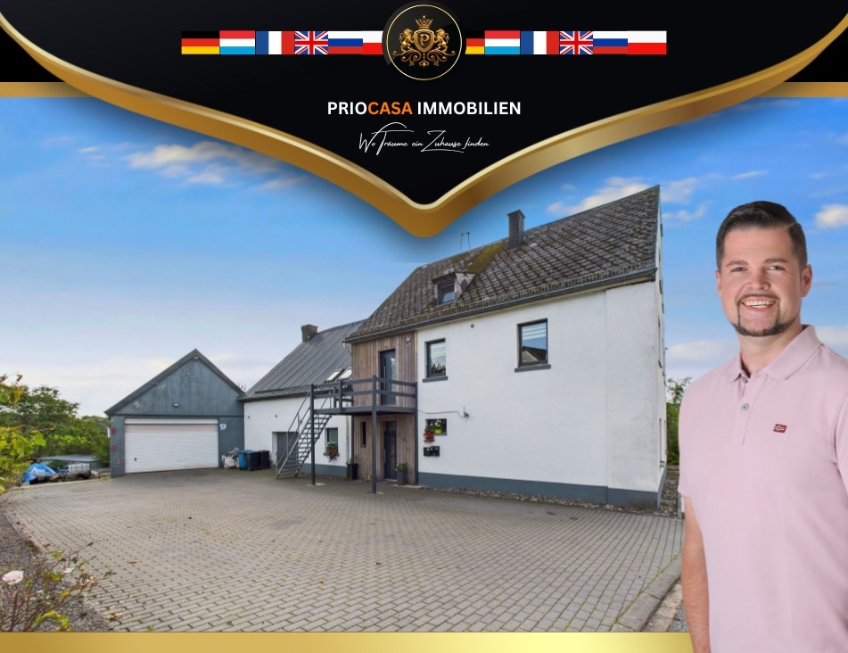 Thumbnail-Gepflegtes Mehrfamilienhaus mit 3 Wohneinheiten, ca. 244 m² Wohnfläche, 919 m² Grundstück,, Werkstatt, Schwimmteich & Ausbaupotenzial in Habscheid