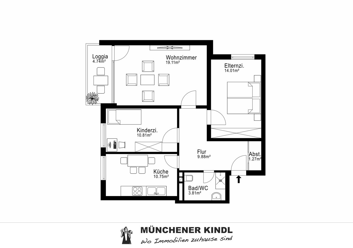 Thumbnail-!! TOP-ANLAGE !! ruhige 3-Zimmer-Wohnung ** sonniger Balkon ** HADERN