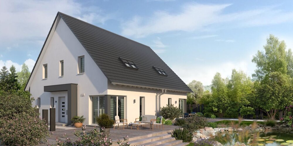 Haus Vorder- und Seitenansicht